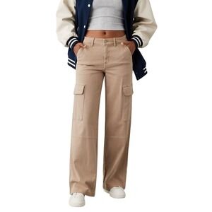 American Eagle Dreamy Drape Baggy Wide Leg Cargo Pants Rose Pink - Size 14 Nwt